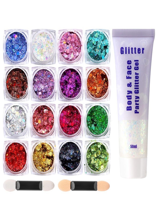 WSYUB Body Glitter, Face Glitter, Makeup Festival Mermaid Glitters, Sparkly Chunky Hair Glitter - Image 1